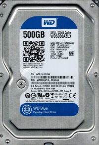 WD WD5000AZLX Blue 3.5 SATA 6 Gb/s 500GB 7200rpm 32MB Harddisk